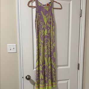 FARM Rio Purple and Green Midi Dress